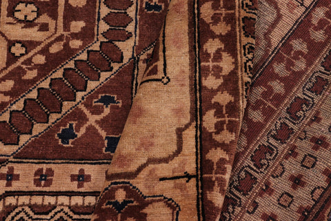 handmade Traditional Kafkaz Brown Tan Hand Knotted RECTANGLE 100% WOOL area rug 8' x 10'