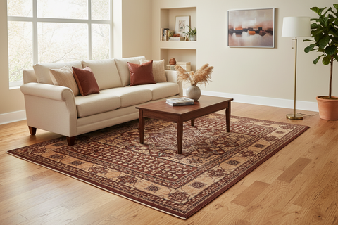 handmade Traditional Kafkaz Brown Tan Hand Knotted RECTANGLE 100% WOOL area rug 8' x 10'
