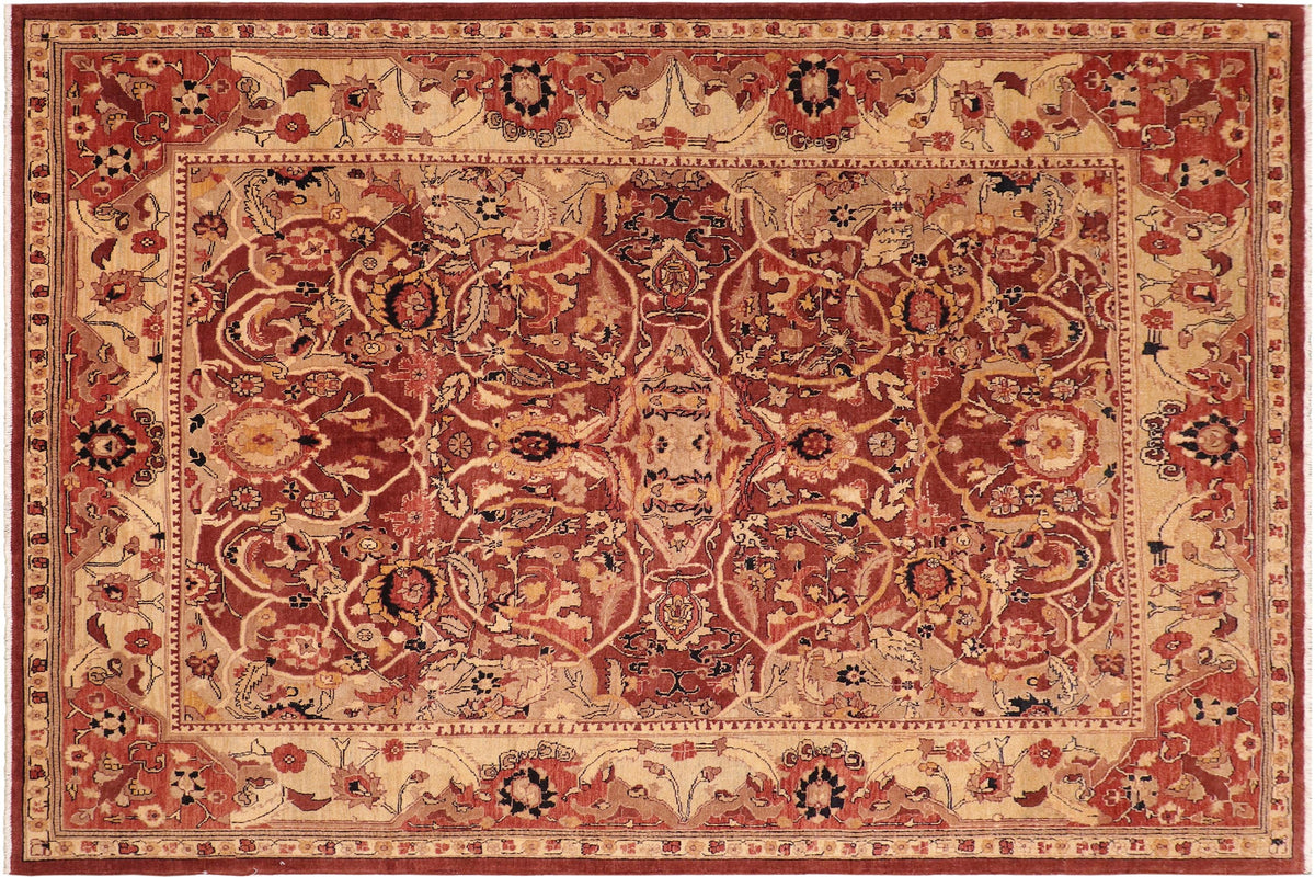 handmade Traditional Kafkaz Red Beige Hand Knotted RECTANGLE 100% WOOL area rug 8' x 10'