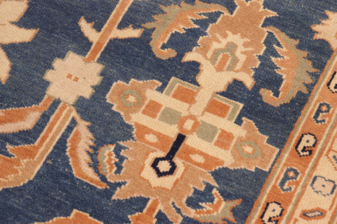 handmade Traditional Kafkaz Blue Rust Hand Knotted RECTANGLE 100% WOOL area rug 8x10