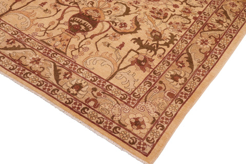 handmade Traditional Kafkaz Tan Red Hand Knotted RECTANGLE 100% WOOL area rug 8x10