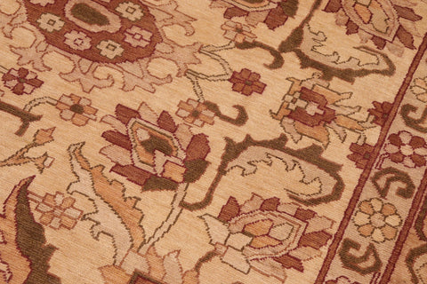 handmade Traditional Kafkaz Tan Red Hand Knotted RECTANGLE 100% WOOL area rug 8x10