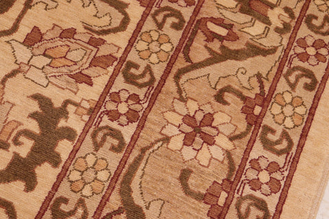 handmade Traditional Kafkaz Tan Red Hand Knotted RECTANGLE 100% WOOL area rug 8x10