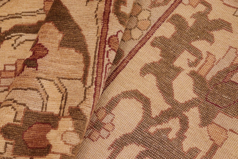 handmade Traditional Kafkaz Tan Red Hand Knotted RECTANGLE 100% WOOL area rug 8x10