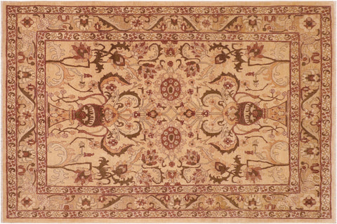 handmade Traditional Kafkaz Tan Red Hand Knotted RECTANGLE 100% WOOL area rug 8x10