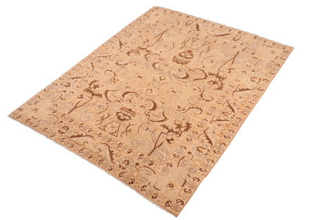 handmade Traditional Kafkaz Tan Brown Hand Knotted RECTANGLE 100% WOOL area rug 8x9