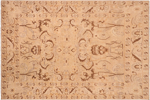handmade Traditional Kafkaz Tan Brown Hand Knotted RECTANGLE 100% WOOL area rug 8x9