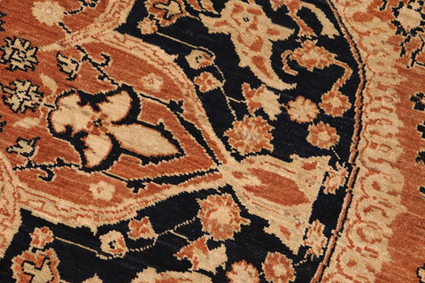 handmade Traditional Kafkaz Rust Blue Hand Knotted RECTANGLE 100% WOOL area rug 8X10