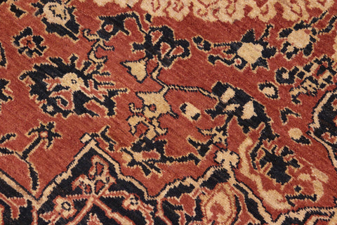 handmade Traditional Kafkaz Rust Blue Hand Knotted RECTANGLE 100% WOOL area rug 8' x 9'