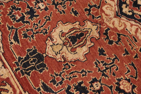 handmade Traditional Kafkaz Rust Blue Hand Knotted RECTANGLE 100% WOOL area rug 8X9