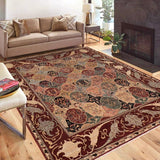 handmade Transitional Kafkaz Beige Brown Hand Knotted RECTANGLE 100% WOOL area rug 8 x 10