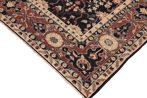 handmade Traditional Kafkaz Blue Brown Hand Knotted RECTANGLE 100% WOOL area rug 8x10