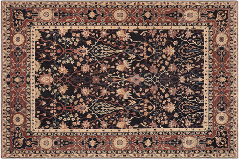 handmade Traditional Kafkaz Blue Brown Hand Knotted RECTANGLE 100% WOOL area rug 8x10
