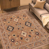 handmade Traditional Kafkaz Lt. Brown Blue Hand Knotted RECTANGLE 100% WOOL area rug 8 x 10