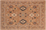 Eclectic Ziegler Ozie Brown/Blue Hand-Knotted Wool Rug - 8'1'' x 9'9''
