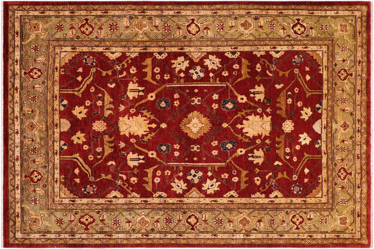 handmade Traditional Kafkaz Red Green Hand Knotted RECTANGLE 100% WOOL area rug 8x10