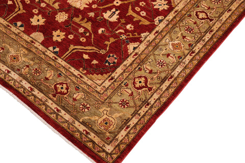handmade Traditional Kafkaz Red Green Hand Knotted RECTANGLE 100% WOOL area rug 8x10