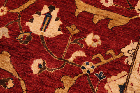 handmade Traditional Kafkaz Red Green Hand Knotted RECTANGLE 100% WOOL area rug 8x10