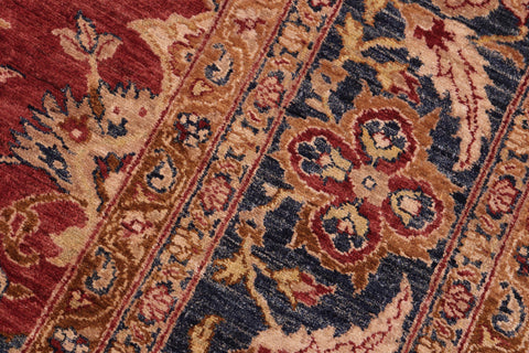 handmade Traditional Kafkaz Red Blue Hand Knotted RECTANGLE 100% WOOL area rug 8' x 10'