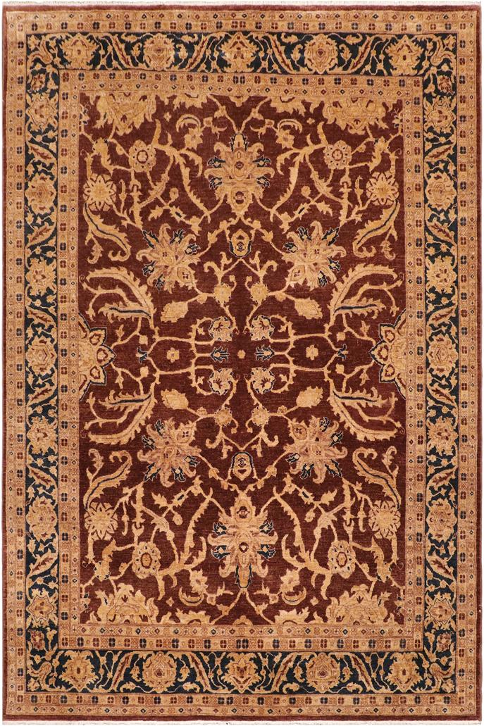 handmade Traditional Kafkaz Brown Blue Hand Knotted RECTANGLE 100% WOOL area rug 8X11