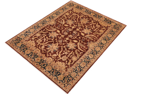 handmade Traditional Kafkaz Brown Blue Hand Knotted RECTANGLE 100% WOOL area rug 8x11