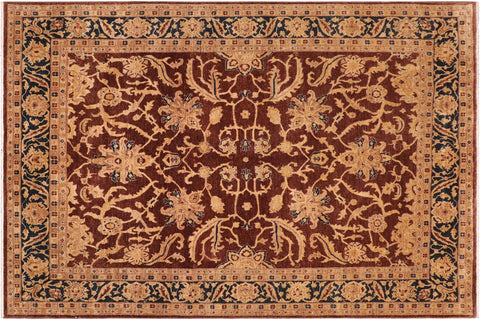 handmade Traditional Kafkaz Brown Blue Hand Knotted RECTANGLE 100% WOOL area rug 8x11