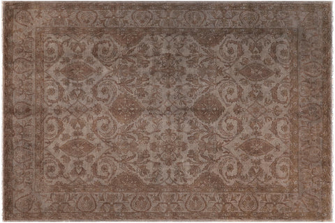 handmade Over Dyed Over Dyed Gray Gray Hand Knotted RECTANGLE 100% WOOL area rug 8' x 10'