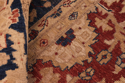 handmade Traditional Kafkaz Rust Blue Hand Knotted RECTANGLE 100% WOOL area rug 8x10