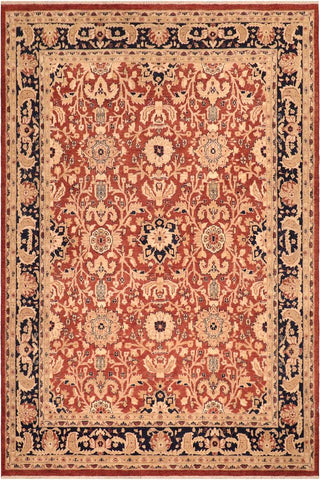 handmade Traditional Kafkaz Rust Blue Hand Knotted RECTANGLE 100% WOOL area rug 8X10