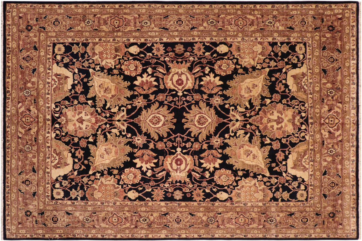handmade Traditional Kafkaz Blue Brown Hand Knotted RECTANGLE 100% WOOL area rug 8x10