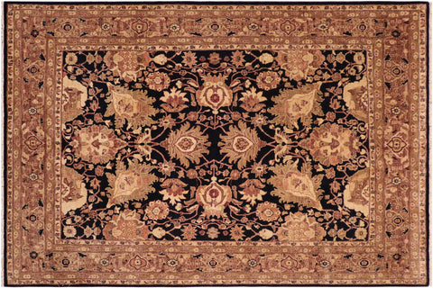 handmade Traditional Kafkaz Blue Brown Hand Knotted RECTANGLE 100% WOOL area rug 8x10