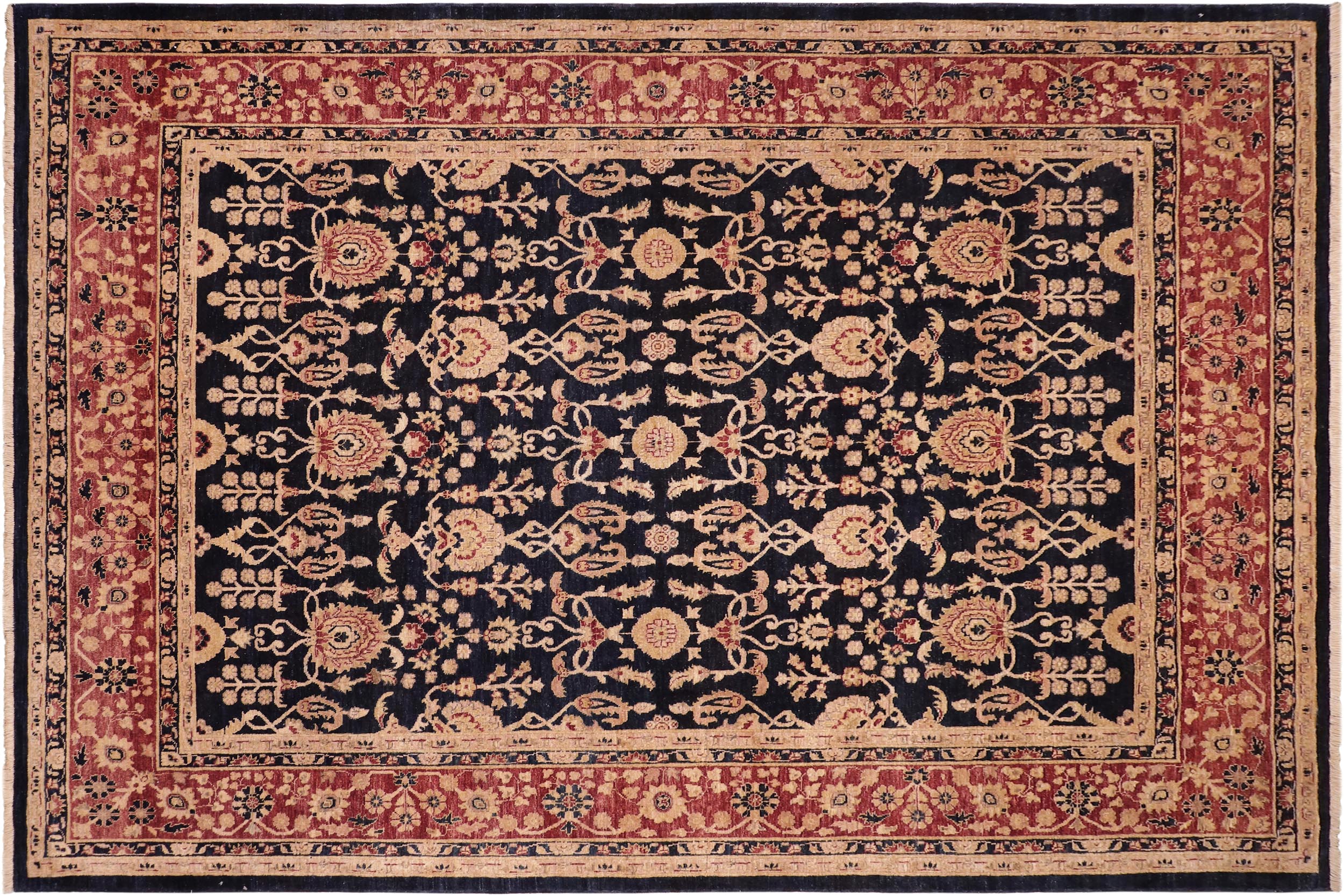 handmade Transitional Kafkaz Blue Red Hand Knotted RECTANGLE 100% WOOL area rug 8' x 10'