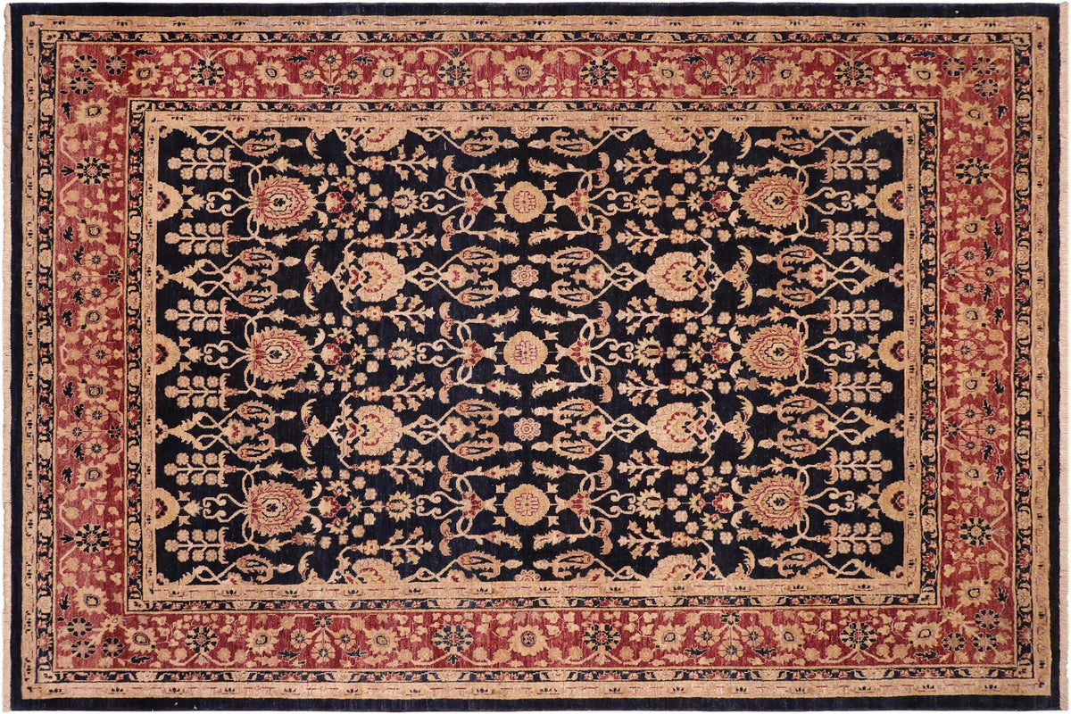 handmade Transitional Kafkaz Blue Red Hand Knotted RECTANGLE 100% WOOL area rug 8' x 10'