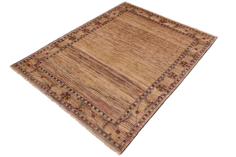 handmade Modern Gabbeh Beige Blue Hand Knotted RECTANGLE 100% WOOL area rug 9' x 10'
