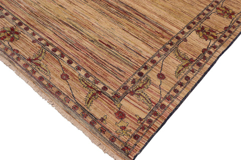 handmade Modern Gabbeh Beige Blue Hand Knotted RECTANGLE 100% WOOL area rug 9' x 10'