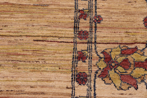 handmade Modern Gabbeh Beige Blue Hand Knotted RECTANGLE 100% WOOL area rug 9' x 10'