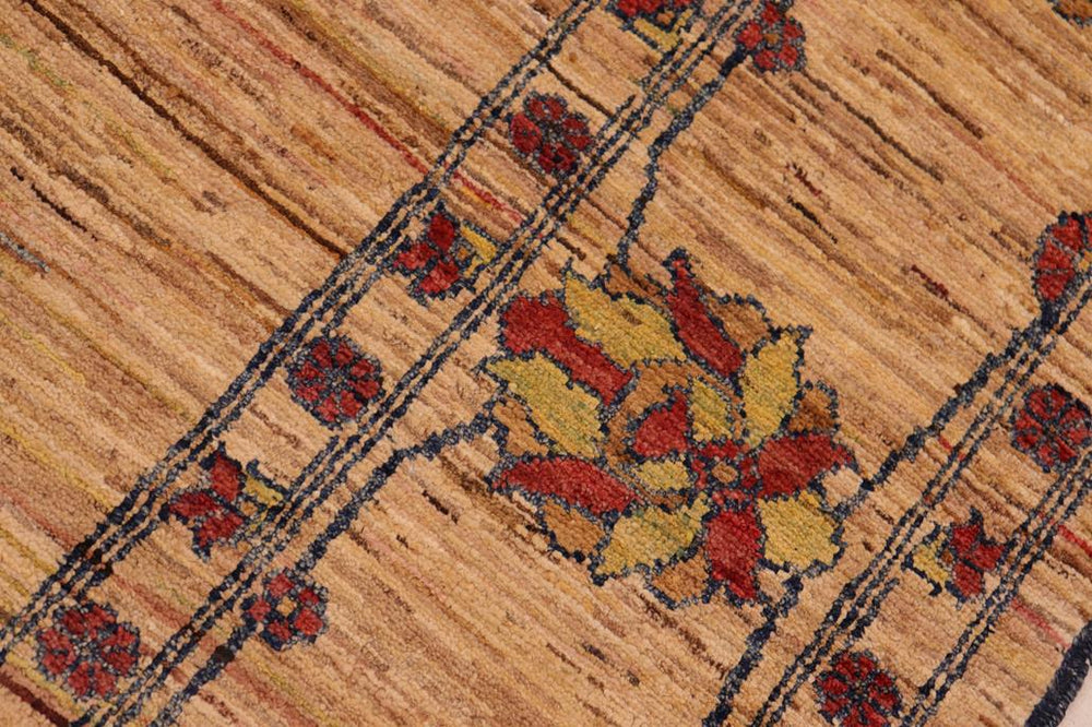 handmade Modern Gabbeh Beige Blue Hand Knotted RECTANGLE 100% WOOL area rug 9 X10 