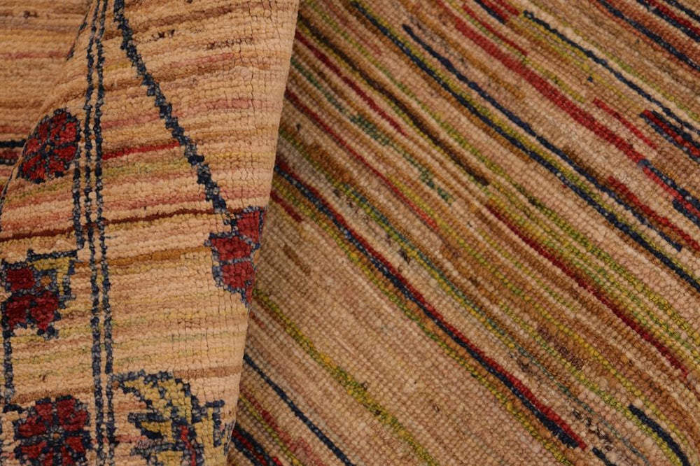 handmade Modern Gabbeh Beige Blue Hand Knotted RECTANGLE 100% WOOL area rug 9 X10 