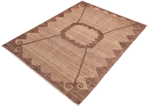 handmade Modern Gabbeh Beige Brown Hand Knotted RECTANGLE 100% WOOL area rug 8' x 11'
