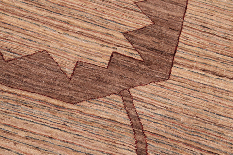 handmade Modern Gabbeh Beige Brown Hand Knotted RECTANGLE 100% WOOL area rug 8' x 11'