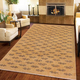 handmade Modern Gabbeh Tan Blue Hand Knotted RECTANGLE 100% WOOL area rug 8 x 9