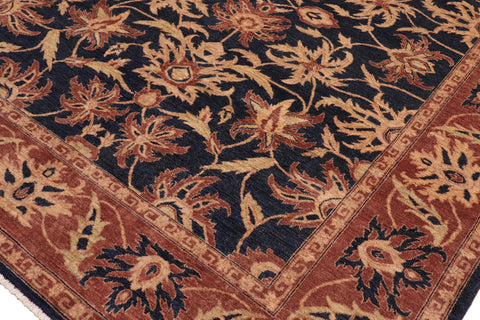handmade Traditional Kafkaz Blue Rust Hand Knotted RECTANGLE 100% WOOL area rug 8x10