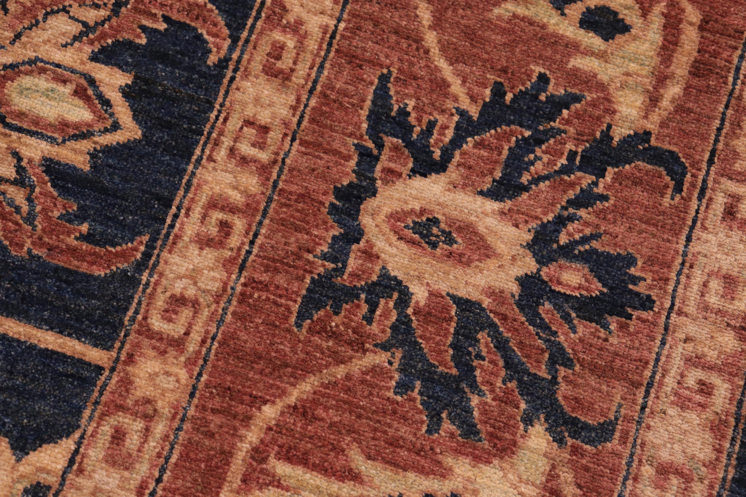 handmade Traditional Kafkaz Blue Rust Hand Knotted RECTANGLE 100% WOOL area rug 8x10