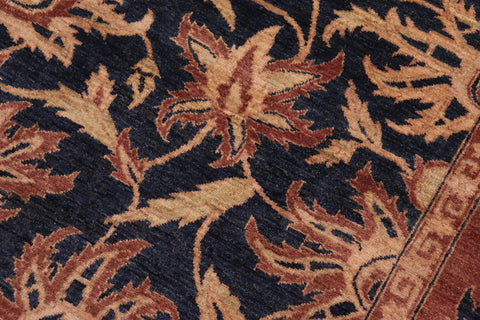 handmade Traditional Kafkaz Blue Rust Hand Knotted RECTANGLE 100% WOOL area rug 8x10