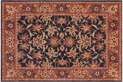 handmade Traditional Kafkaz Blue Rust Hand Knotted RECTANGLE 100% WOOL area rug 8x10