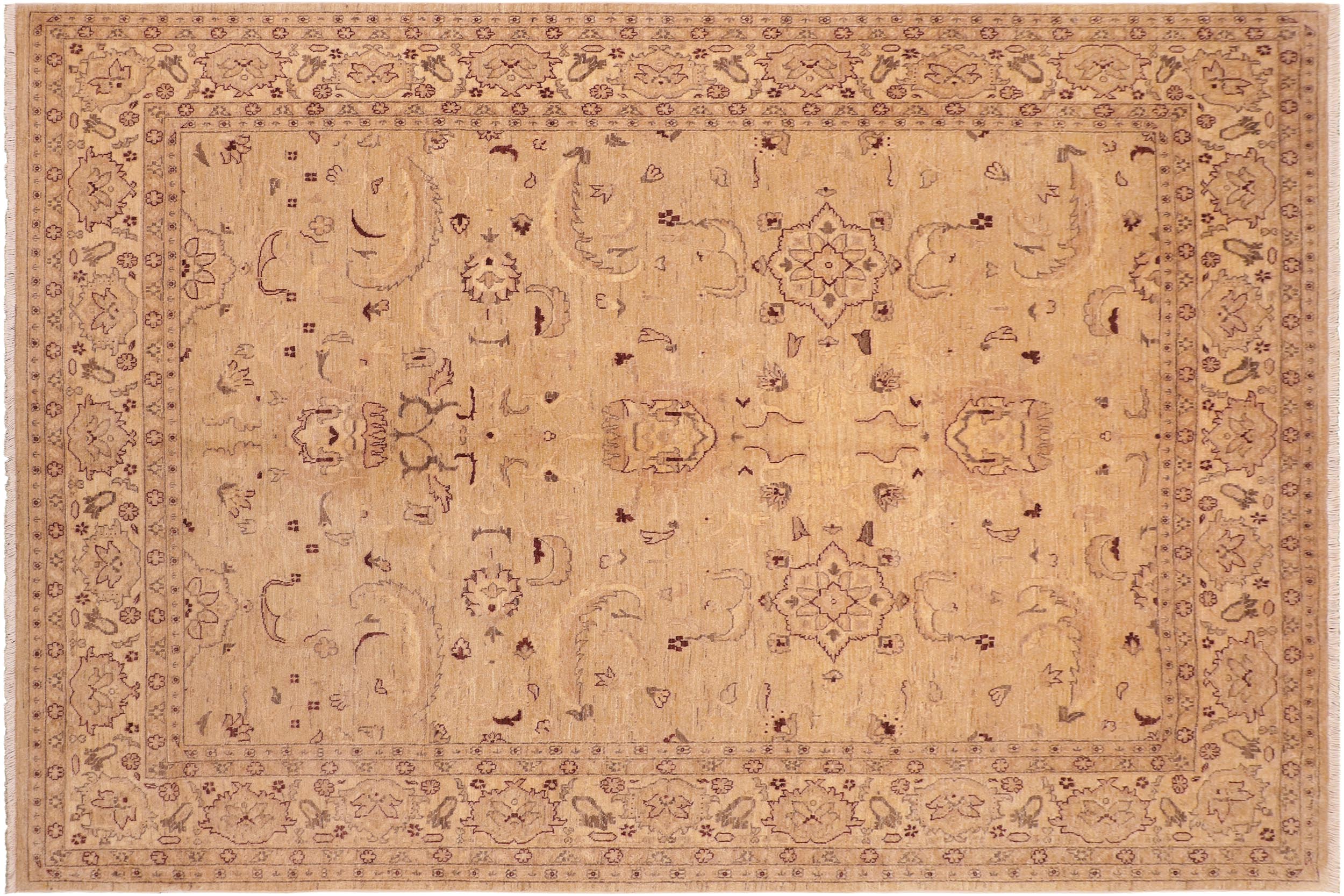 handmade Traditional Kafkaz Tan Beige Hand Knotted RECTANGLE 100% WOOL area rug 8x10