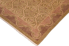 handmade Transitional Kafkaz Lt. Green Lt. Brown Hand Knotted RECTANGLE 100% WOOL area rug 8X10