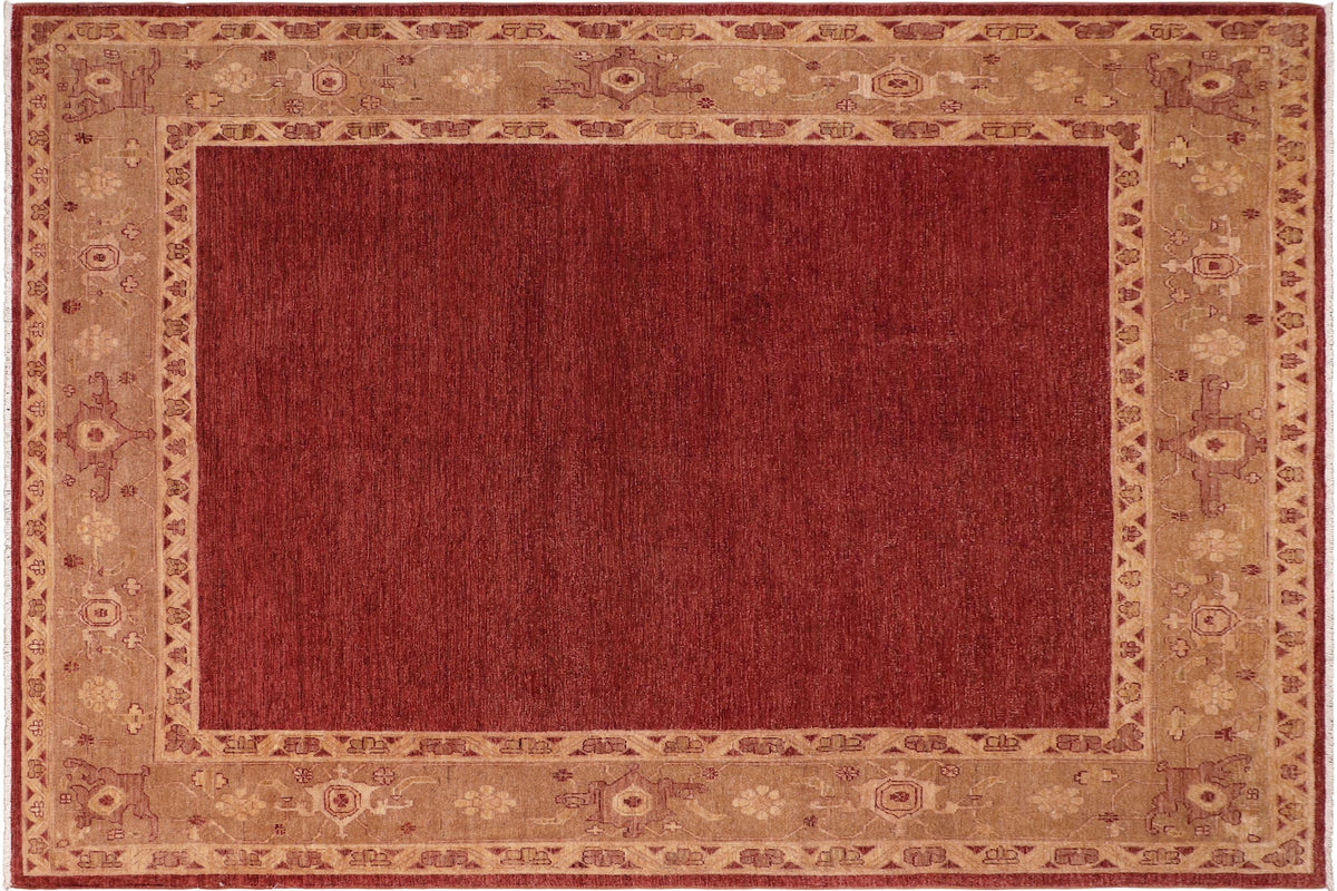 handmade Modern Kafkaz Red Brown Hand Knotted RECTANGLE 100% WOOL area rug 8' x 9'