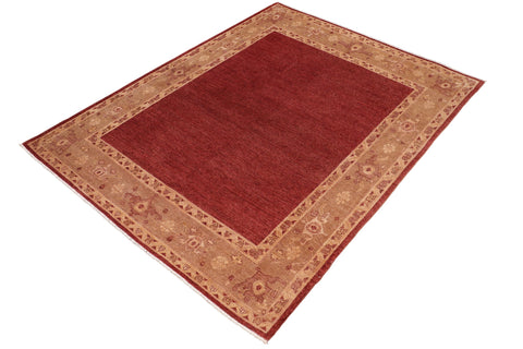 handmade Modern Kafkaz Red Brown Hand Knotted RECTANGLE 100% WOOL area rug 8' x 9'