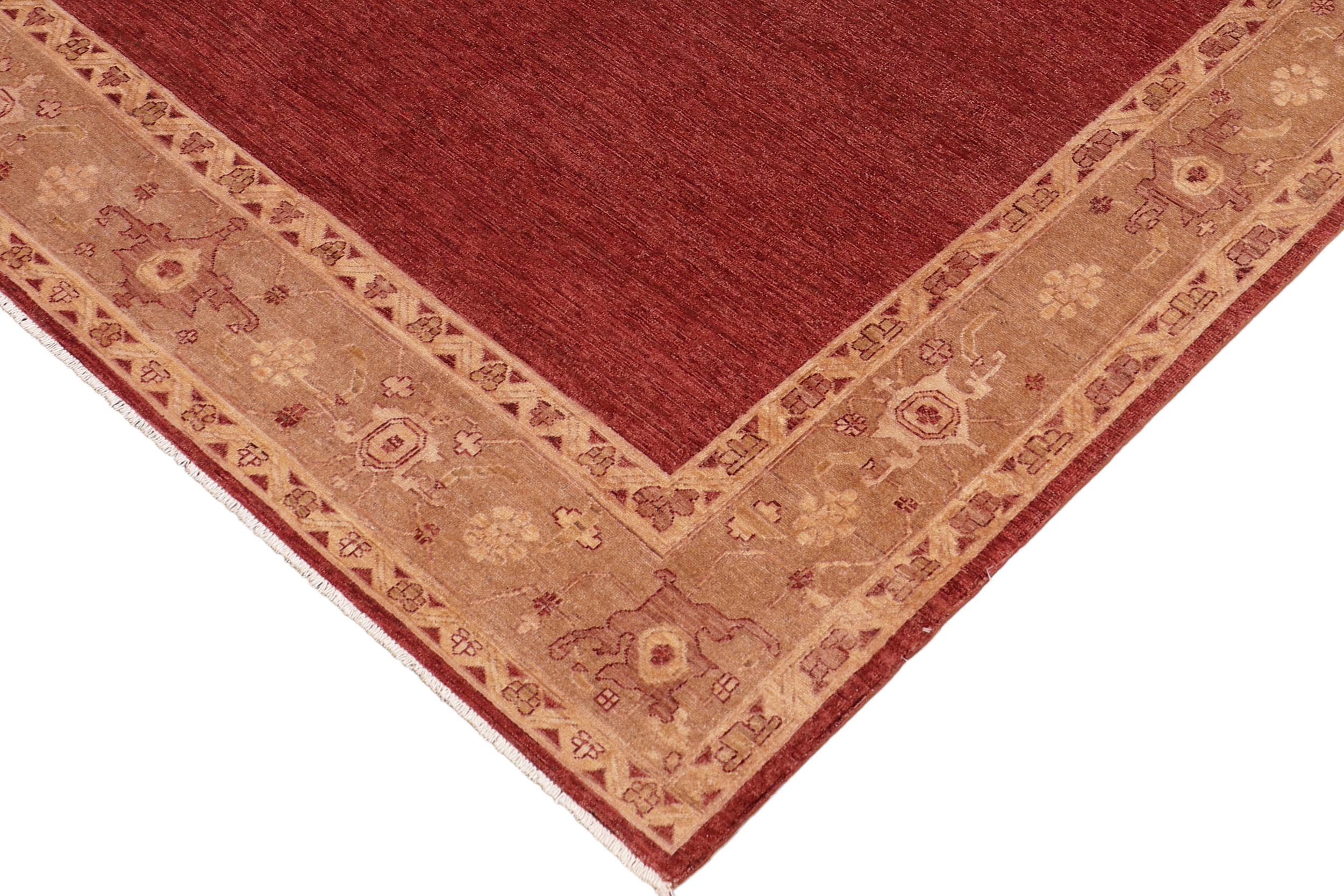 handmade Modern Kafkaz Red Brown Hand Knotted RECTANGLE 100% WOOL area rug 8' x 9'